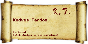 Kedves Tardos névjegykártya